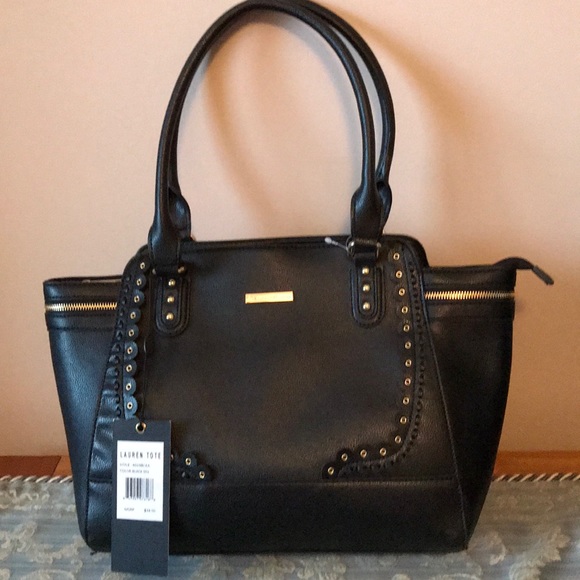Gemma Rossi Handbags - GEMMA ROSSI BLACK FAUX LEATHER TOTE RETAIL 68 NWT